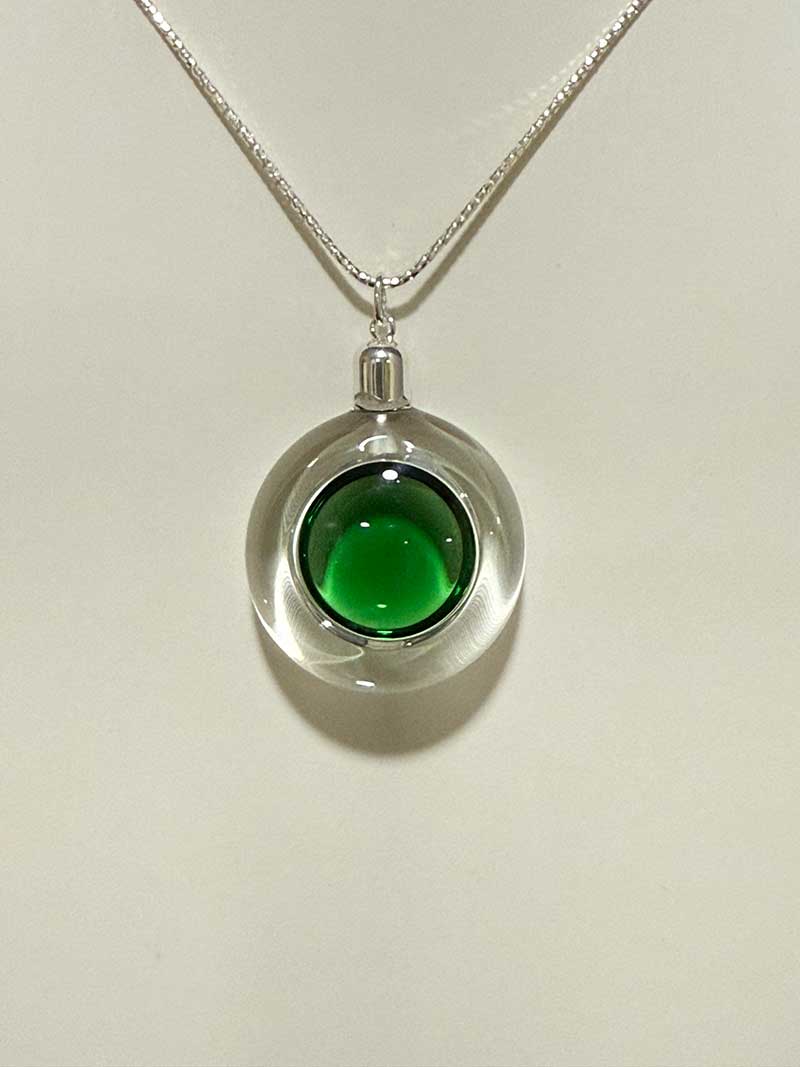 colgante cristal esfera azul