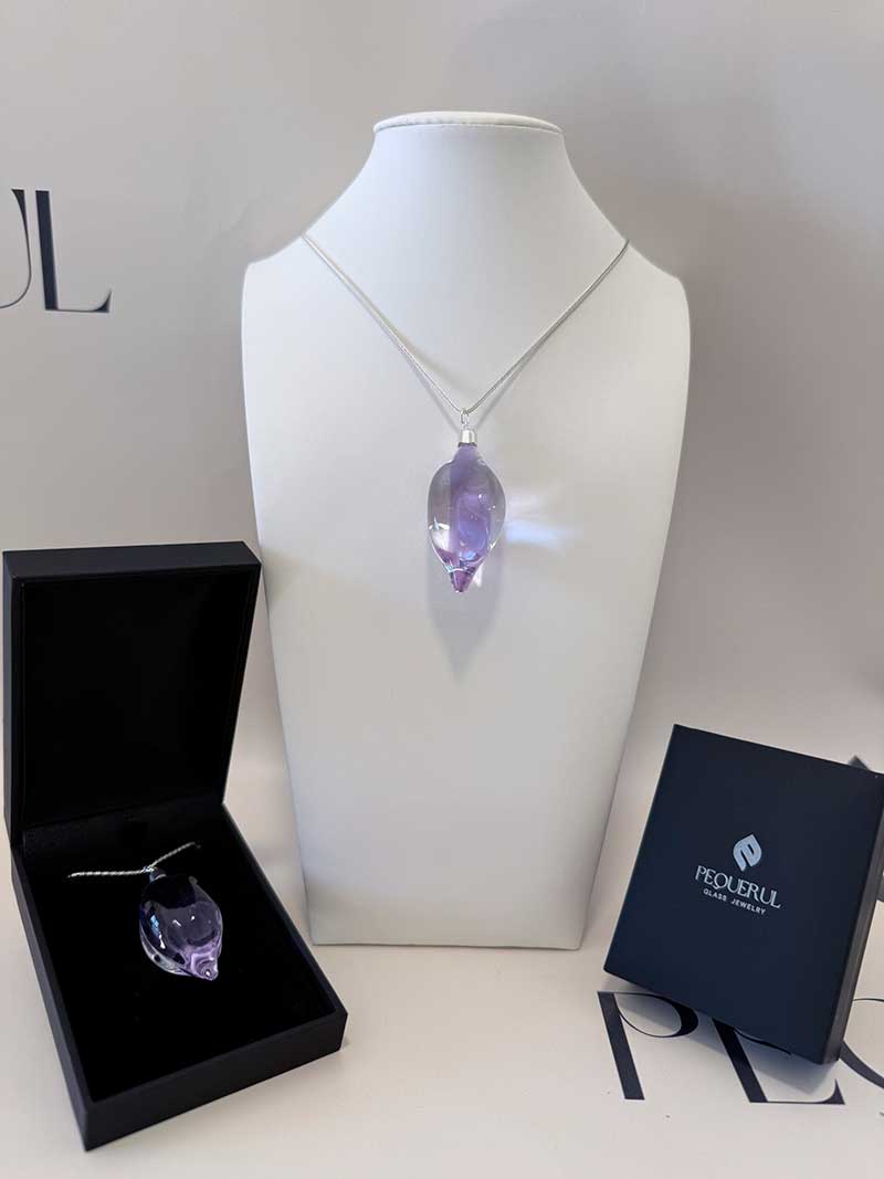 colgante cristal lagrimas purpura