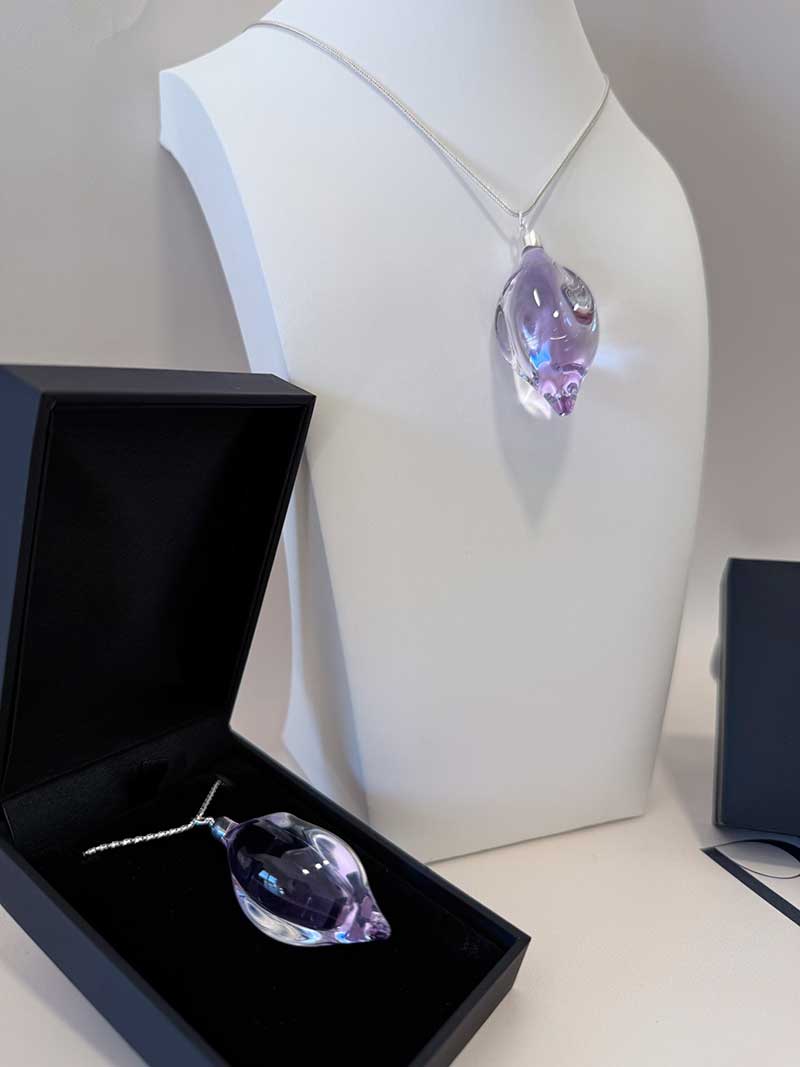 colgante cristal lagrimas purpura