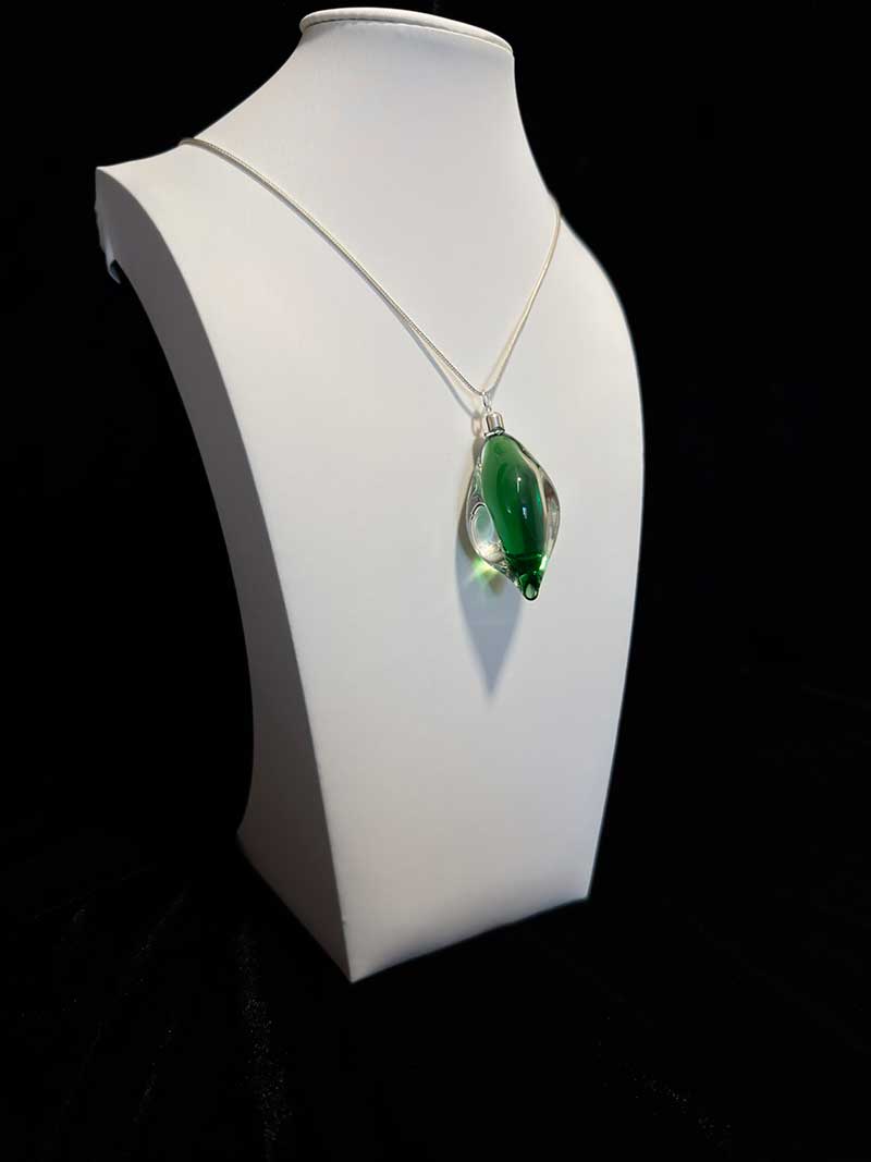colgante vidrio lagrima verde