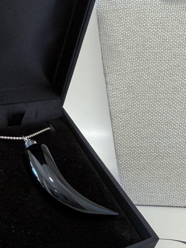 colgante cristal colmillo negro