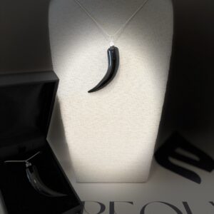 colgante cristal colmillo negro