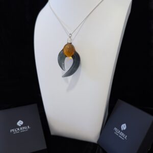 colgante cristal doble negro transparente