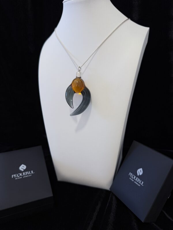 colgante cristal doble negro transparente