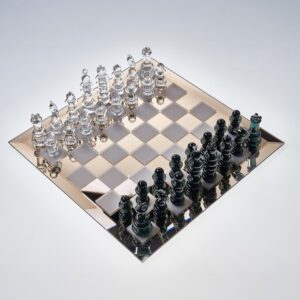 tablero ajedrez cristal transparente