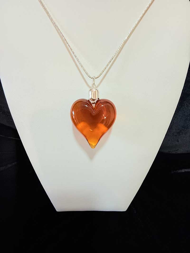 colgante cristal corazón amarillo gold
