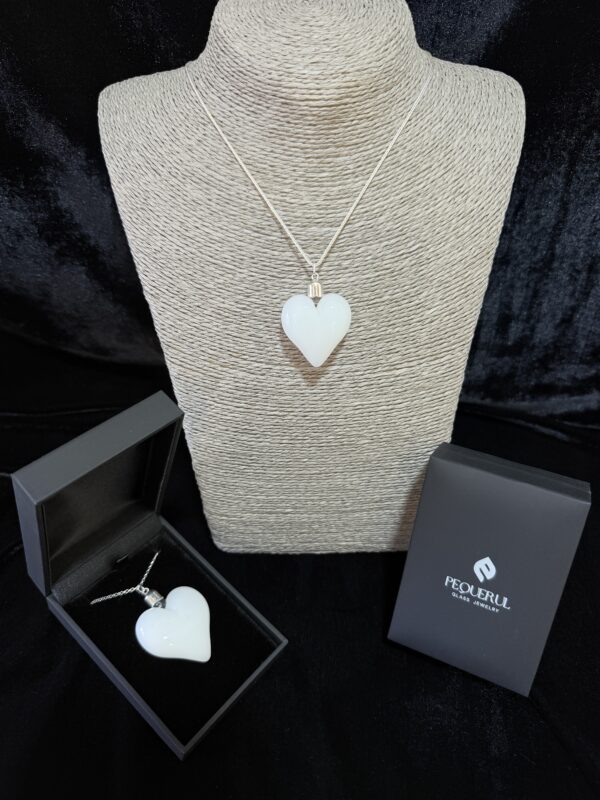 colgante cristal corazón blanco