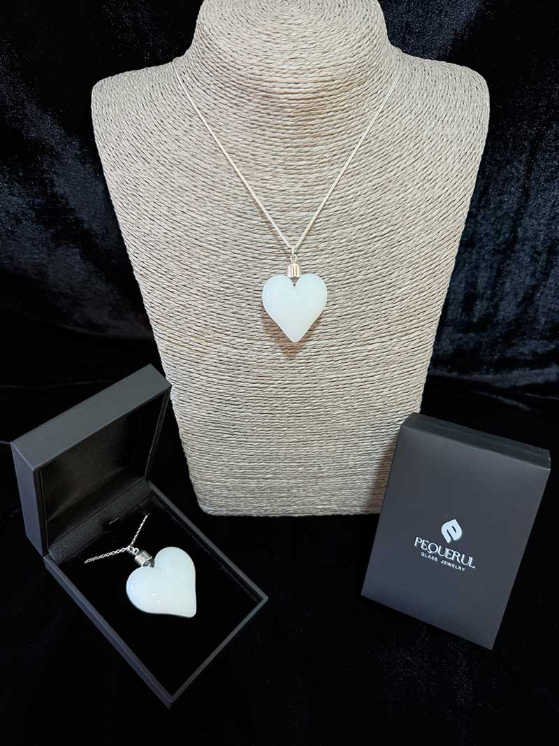 colgante cristal corazón blanco