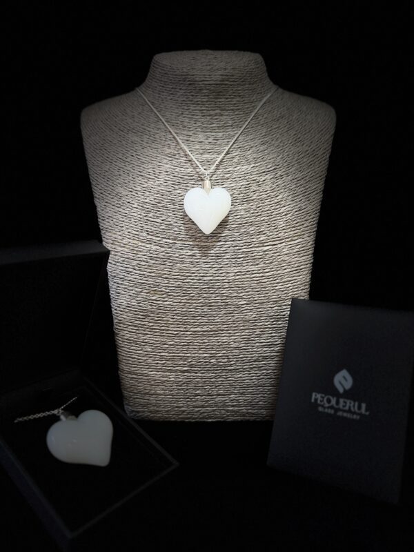 colgante cristal corazón blanco
