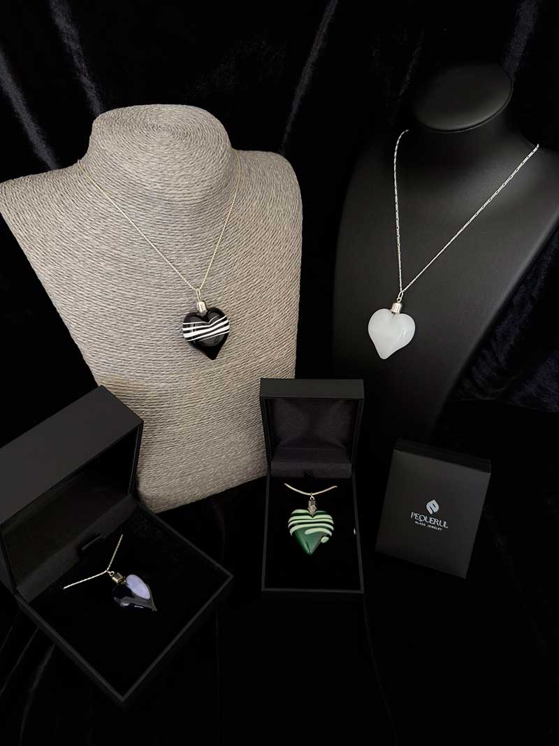 colgantes cristal corazones colección