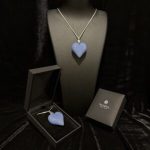 colgante cristal corazón azul jade