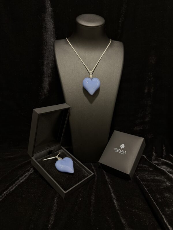 colgante cristal corazón azul jade