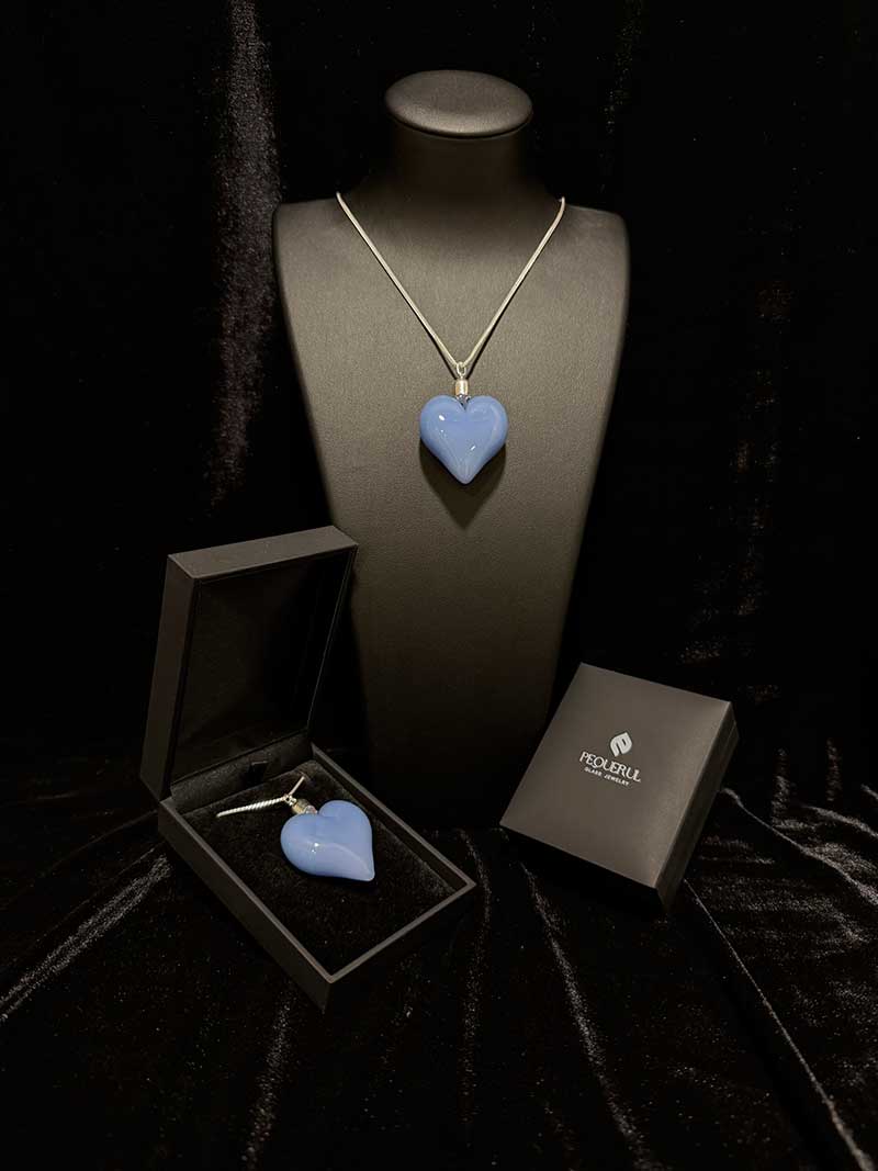 colgante cristal corazón azul jade