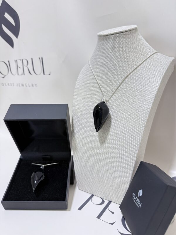 colgante vidrio volcano negro