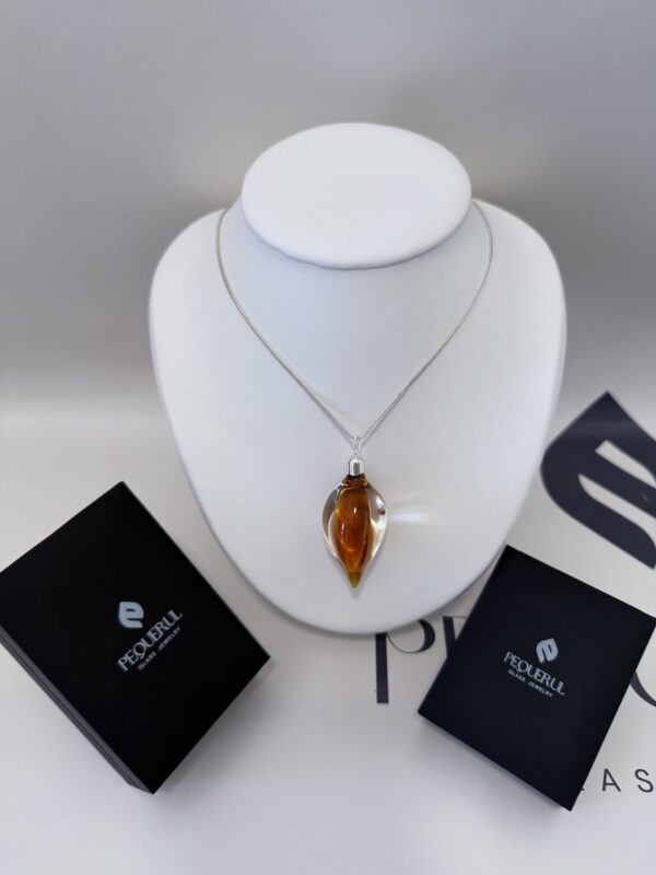 colgante vidrio lagrima amarillo gold