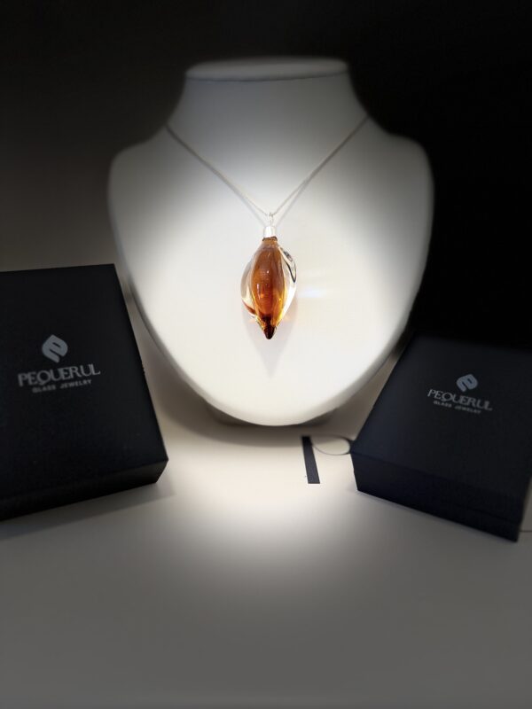 colgante vidrio lagrima amarillo gold