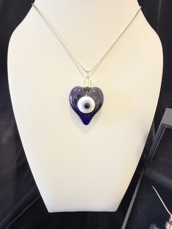 colgante cristal ojo turco corazón