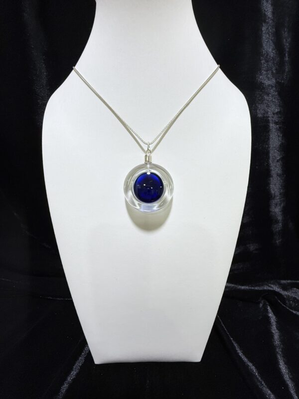 colgante cristal esfera azul