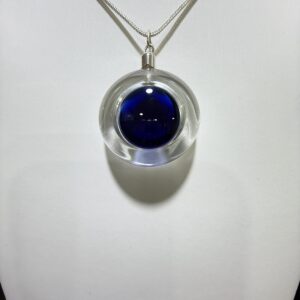 colgante cristal esfera azul
