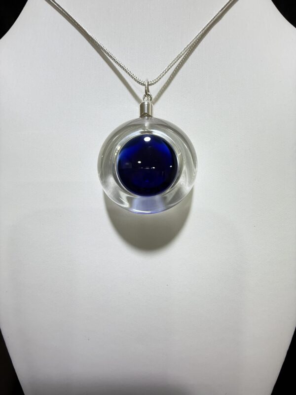 colgante cristal esfera azul