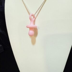 colgante cristal chupete rosa