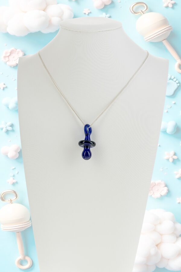 colgante cristal chupete azul