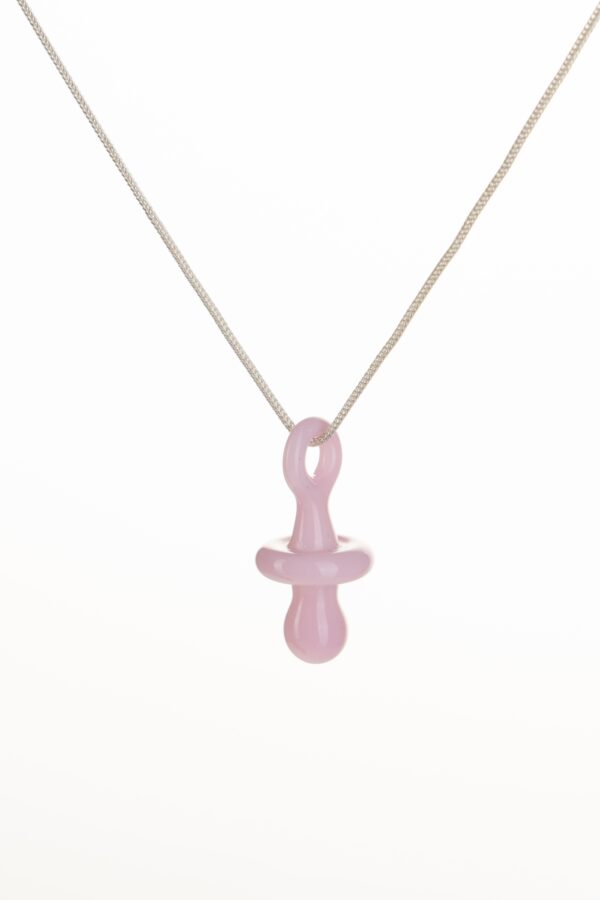 colgante cristal chupete rosa